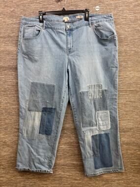 LOGO Lavish by Lori Goldstein Petite Indigo Slim Leg Boyfriend Jeans Size 26WP